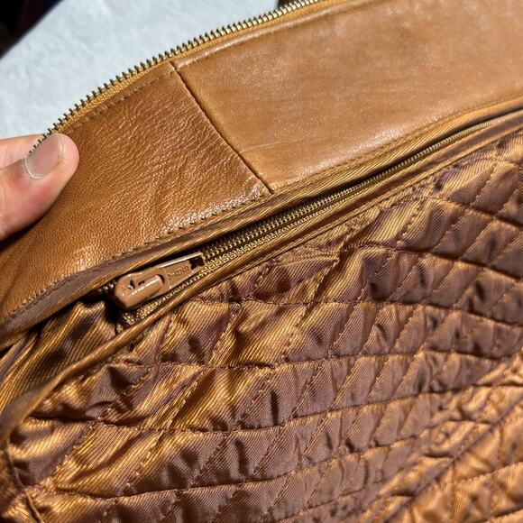 Vtg Heavyweight Leather Hoodie Jacket Men Small Wilsons Hooded Quilt line Brown - Picture 6 of 16